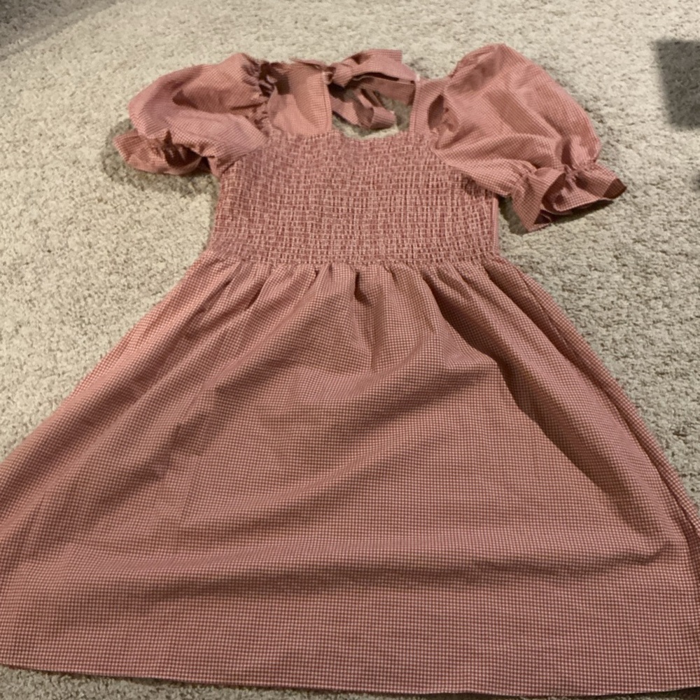 Beyond the Radar Cottagecore Smocked Gingham Dress L Prairie Romantic coquette